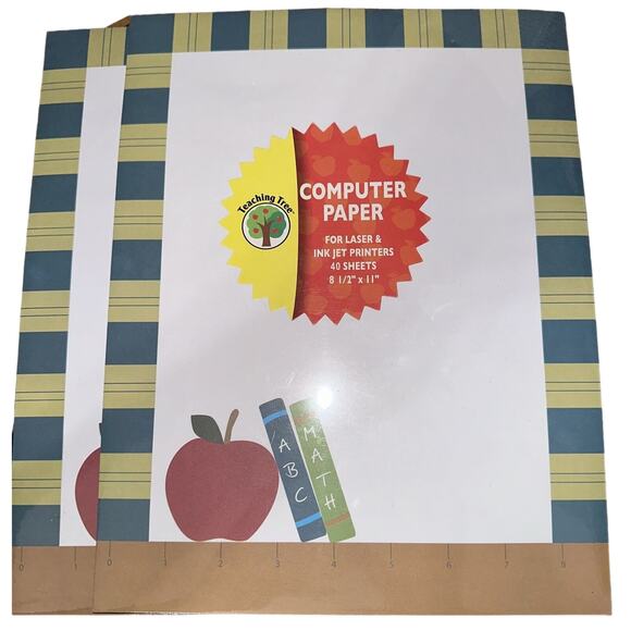 LOT Of 2 Teaching Tree Computer Paper 40 Sheets Each Pkg 8.5”x11” School Border - Picture 1 of 2